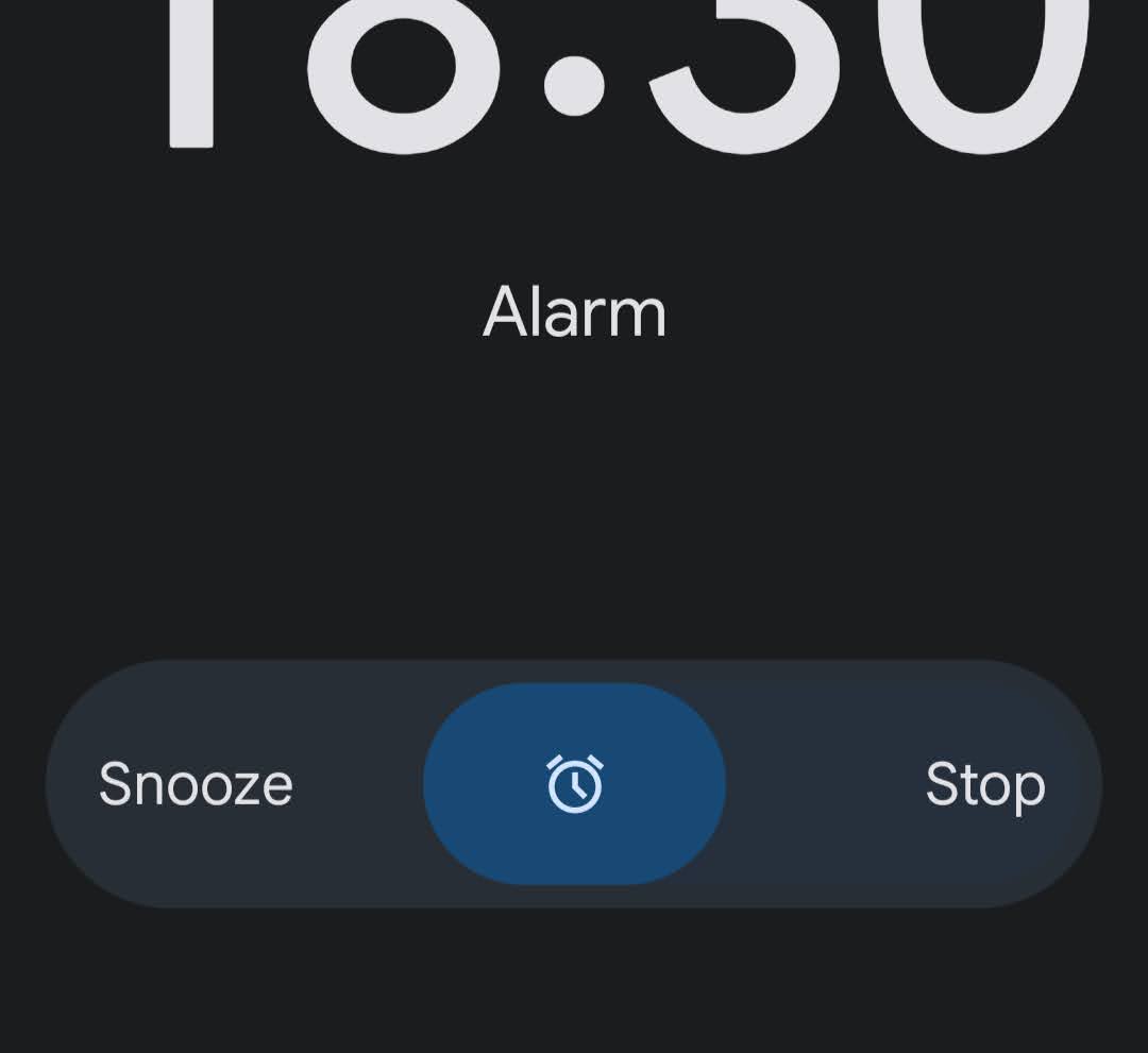 a screenshot of the alarm on android