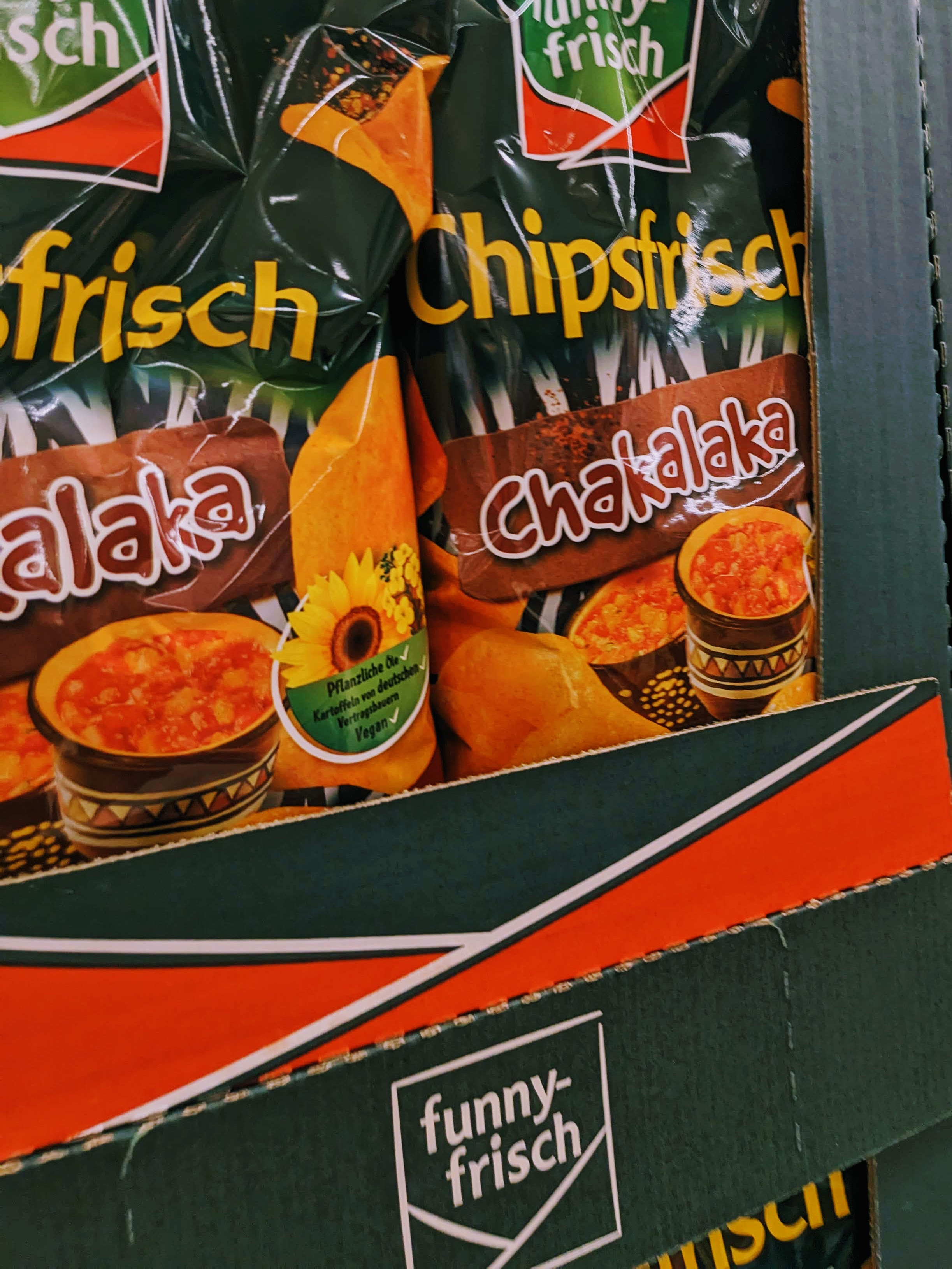 A pack of 'Chakalaka' flavoured crisps.